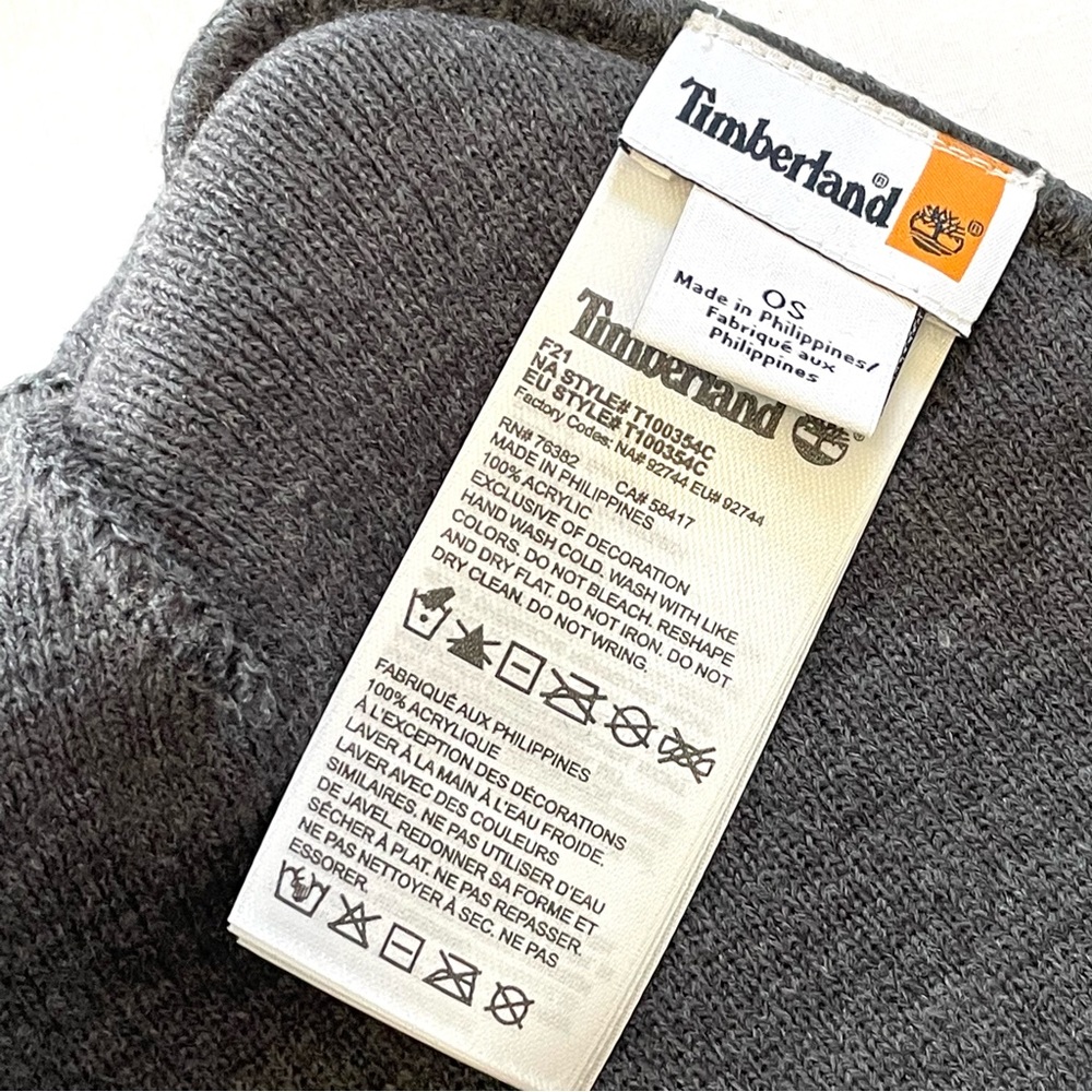 Timberland Men’s Cuffed Beanie Winter Hat Lightweight T100354C 010 Gray NWT - Picture 14 of 15